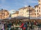 Scene frome Campo de Fiori historical street market in Rome