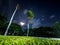 Scene with fullmoon at night trees ground sky