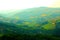 Scene from Monte San Martino with Sibillini, hills, meadows, fields and trees