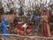 Scene of Nativity in the street of a port in Madeira