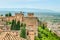 Scene of old fortress in Alhambra, Spain.