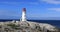 Scene of the Peggys Cove Lighthouse, Nova Scotia, Canada 4K