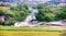 The scene of rape flowers and seeds in the fields in spring