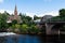 Scene at the river in Blairgowrie in Scotland