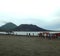 Scene of Simpson Harbour and Mt Tavurvur, Rabaul, Papua New Guinea.