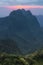 Scene of sunset over the mountain at Chiang Dao wildlife sanctury, Chiangmai, Northern Thailand