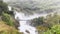 A scene of a very rainy day in the Briksdal Glacier Valley, Norway