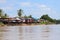 Scene of village beside mekong river in champasak southern of Laos