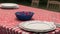 A Scene Of A Wonderfully Vibrant Table Setting With A Bowl Of Berries