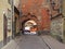 Scenery arch passageway in old city of Riga, Latvia