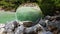 Scenery of Beitou Hot Springs  Taipei  Taiwan  In a glass ball.