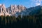 Scenery and breathtaking dolomites mountains peaks panorama