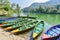 Scenery of Colourful Rowboats on Phewa Lake