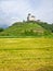 Scenery on drive way with Castle view on the hill, Vaduz, Lichtenstein