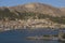 Scenery on harbor in city Pothia on Greek island Kalymnos.