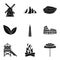 Scenery icons set, simple style