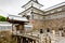 Scenery of the Kanazawa castle park in Kanazawa, Japan. Traditional japanese castle with garden, japanese culture.