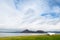 Scenery of lake Toya with Nakajima island view, Hokkaido