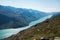 scenery landscape with Gjende lake Besseggen ridge Jotunheimen National