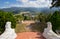 The scenery of Mae Hong Son town,Chong Kham Lake,the airport and forested hills of Burma as seen from Wat Phra That Doi Kong Mu,Ma