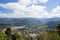 The scenery of Mae Hong Son town,Chong Kham Lake,the airport and forested hills of Burma as seen from Wat Phra That Doi Kong Mu,Ma