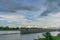 Scenery of Mae Klong Dam before sunset in Kanchanaburi, Thailand