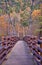 Scenery of Myojin bridge in late autumn at Kamikochi National Park, Matsumoto, Nagano, Japan