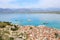 Scenery of Nafplio town Argolis Greece - drone view