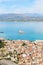 Scenery of Nafplio town Argolis Greece - drone view