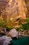 Scenery from The Narrows hike at Zion National Park.