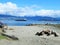 Scenery of Northshore mountains and sea at Jericho Beach, Vancouver, April 2018