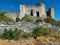 Scenery of the old medieval Templar vestige , fortress ruins at Allegre les fumades, Gard, France