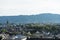 Scenery of old town of Zurich, Switzerland from University hill in summer