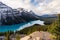 Scenery of Peyto lake resemble of fox in Banff national park