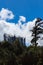 Scenery with prayer flags near Druk Wangyal Khangzang Stupa with 108 chortens, Dochula Pass, Bhutan.