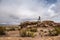 Scenery of rocky mountanious Bolivian landscape and photographer