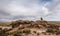Scenery of rocky mountanious Bolivian landscape and photographer