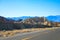 Scenery route through Death Valley National Park, lonesome road in the deser. Tourism and vacations concept, California United Sta