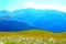 Scenery from Sassotetto with Sibillini mountains, vegetation and hills