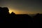 Scenery of the silhouette of Mount Mangart during sunset - great for wallpapers