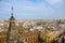 Scenery and sky viewed from the observatory of the Spanish cathedral during winter