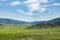 Scenery of snow Mountain river grassland in Kanas, Xinjiang