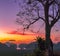 Scenery sunrise above space between islands in Samed Nang She viewpoint