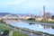 Scenery of the Taipei city, Taipei 101 and downtown area with the MacArthur Bridge and beautiful reflection in Keelung River ~