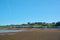 Scenery of the Tankerton Bay beach huts in Whitstable, Kent, UK