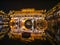 Scenery view of hong bridge and building in the night of fenghuang old town