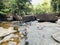 Scenery view surrounding Khlong Chao waterfall on Koh Kood in Thailand.