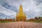 The scenery of the Wat Bang Thong temple golden pagoda at Krabi province, Thailand