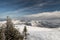 Scenery of winter Beskid Slaski mountains in Poland