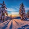 Scenery Winter,Winter landscape for your Celebrations Card